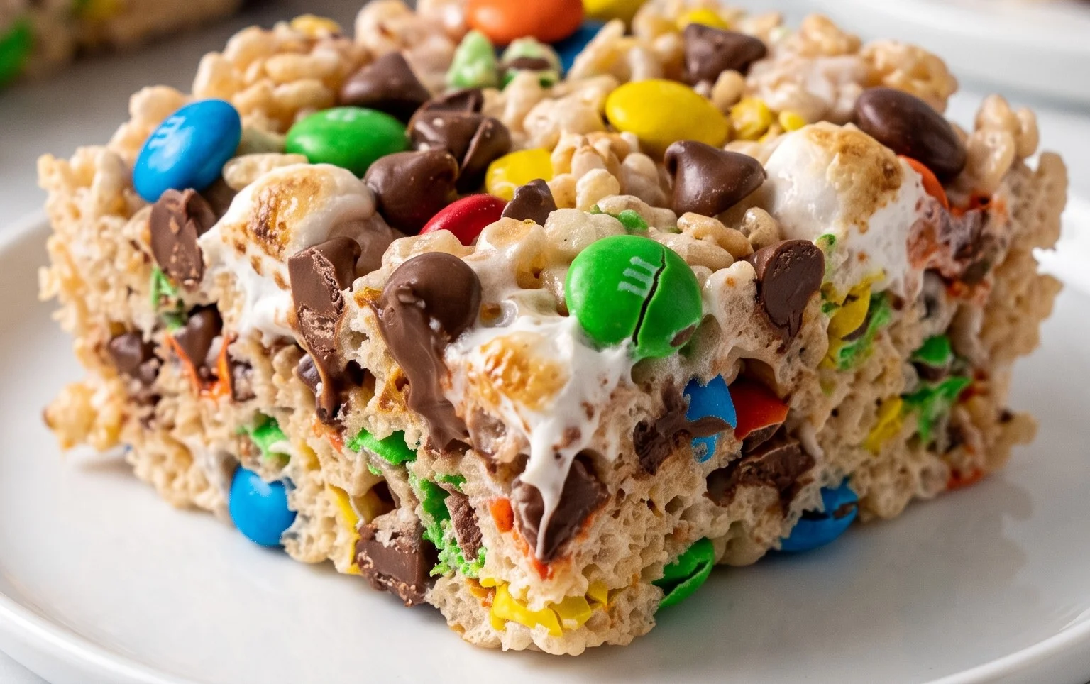 Loaded M&M Rice Krispie Treats