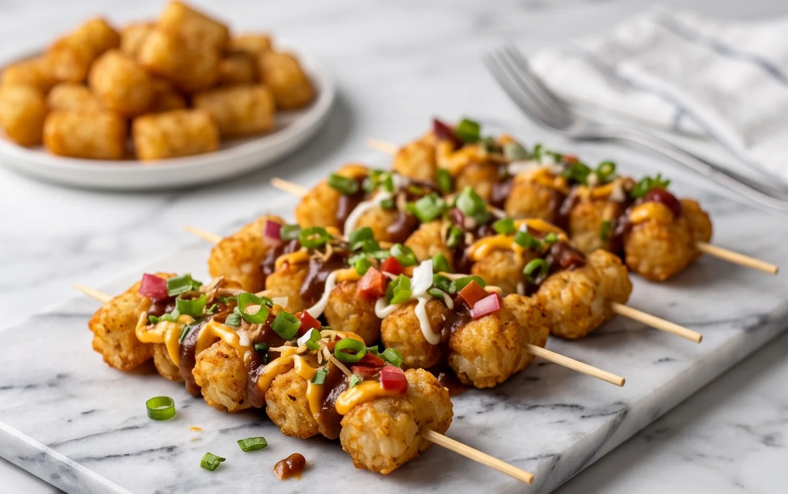 Loaded Tater Tot Skewers Easy Appetizer Recipe
