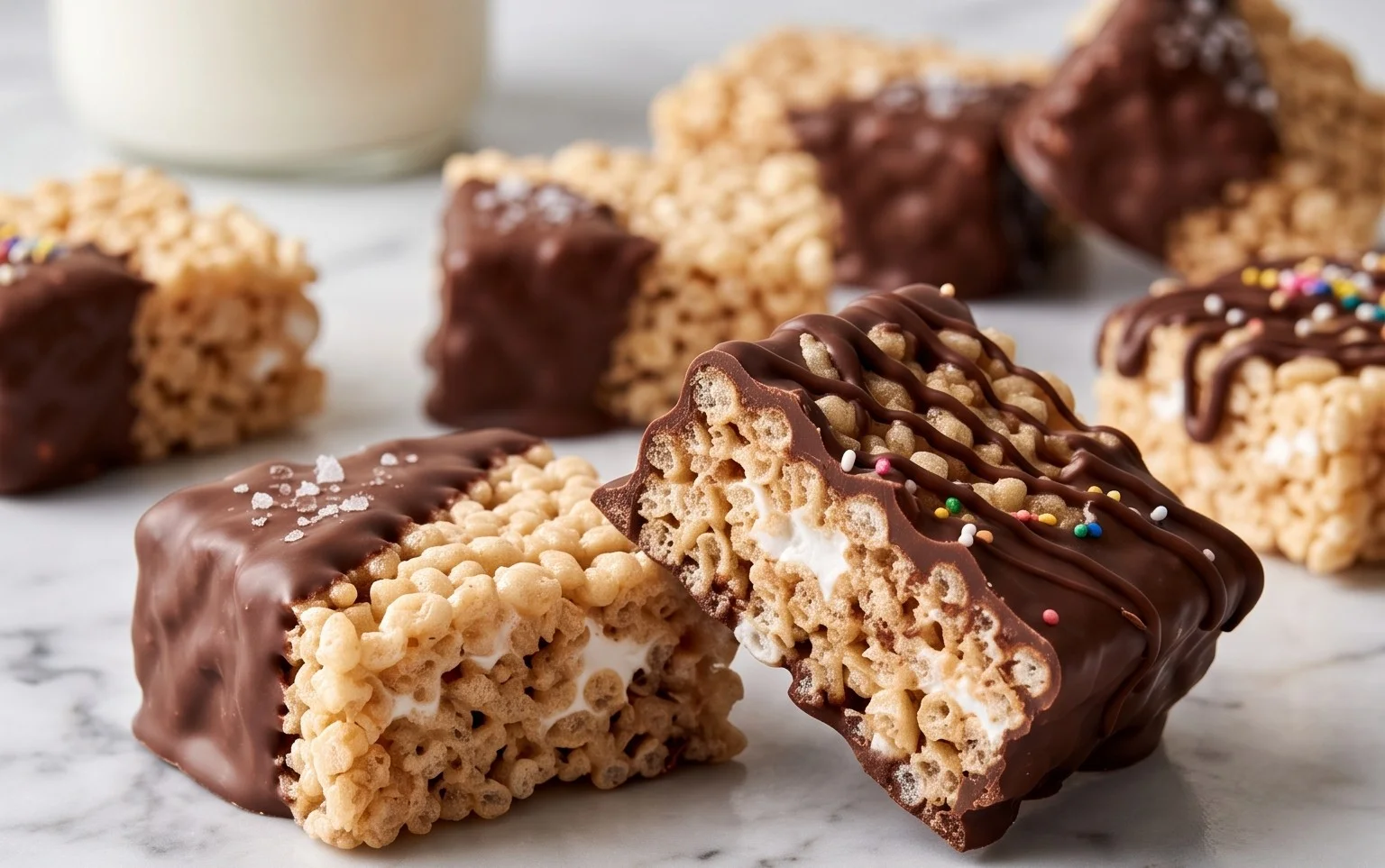 Easy Chocolate Dipped Rice Krispie Treats Recipe
